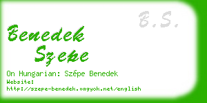 benedek szepe business card