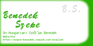 benedek szepe business card